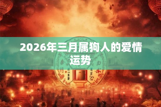 2026年三月属狗人的爱情运势 2026年三月属狗人的爱情运势
