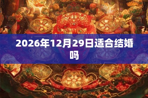 2026年12月29日适合结婚吗