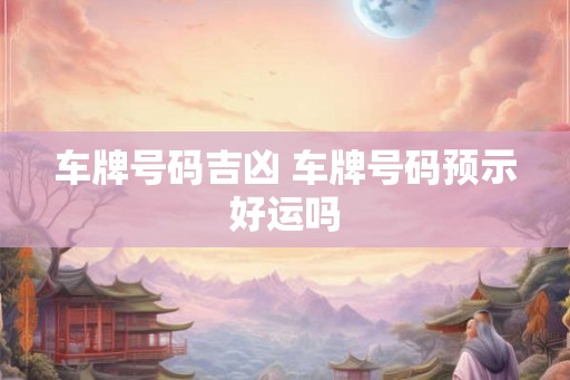 车牌号码吉凶 车牌号码预示好运吗
