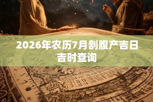 2026年农历7月剖腹产吉日吉时查询