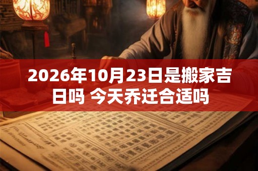 2026年10月23日是搬家吉日吗 今天乔迁合适吗 2026年10月23日是搬家吉日吗 今天乔迁合适吗