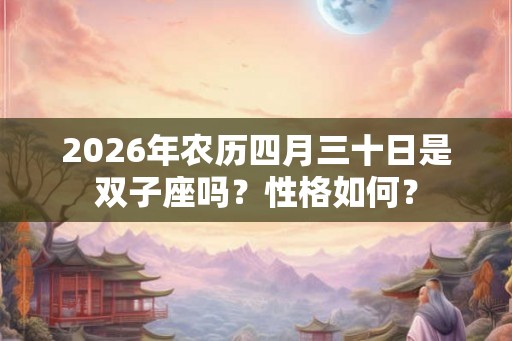 2026年农历四月三十日是双子座吗?性格如何? 2026年农历四月三十日是双子座吗?性格如何?