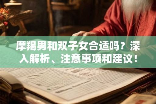 摩羯男和双子女合适吗？深入解析、注意事项和建议！