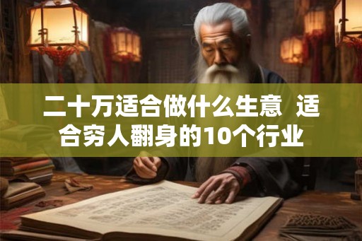 二十万适合做什么生意  适合穷人翻身的10个行业