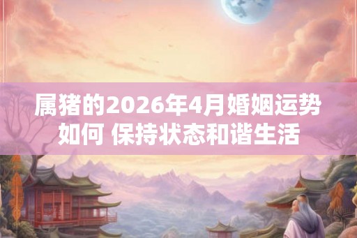 属猪的2026年4月婚姻运势如何 保持状态和谐生活 属猪的2026年4月婚姻运势如何 保持状态和谐生活
