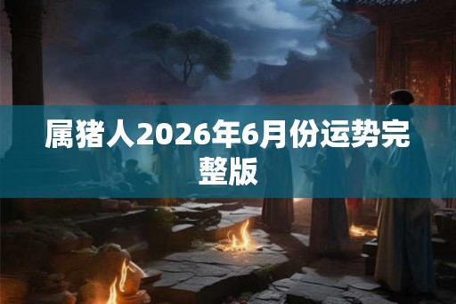 属猪人2026年6月份运势完整版
