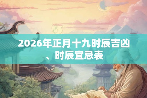 2026年正月十九时辰吉凶、时辰宜忌表