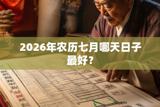 2026年农历七月哪天日子最好？