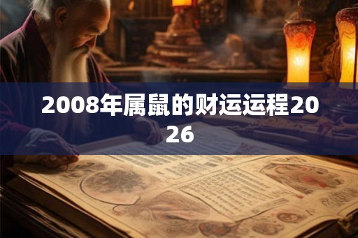 2008年属鼠的财运运程2026