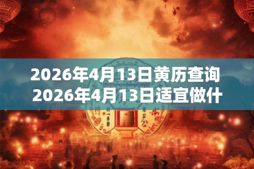 2026年4月13日黄历查询 2026年4月13日适宜做什么 2026年4月13日黄历查询 2026年4月13日适宜做什么