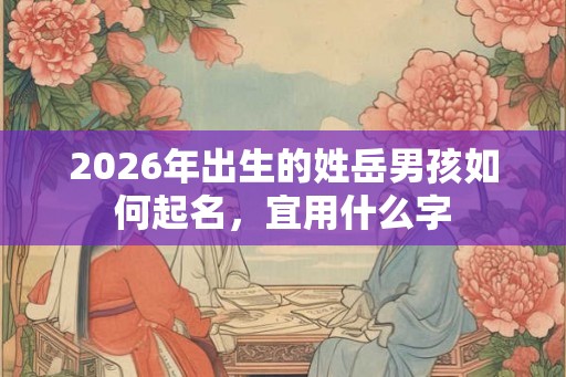 2026年出生的姓岳男孩如何起名，宜用什么字