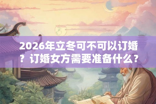 2026年立冬可不可以订婚？订婚女方需要准备什么？