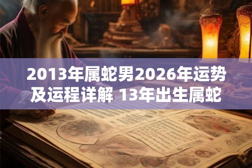 2013年属蛇男2026年运势及运程详解 13年出生属蛇人2026全年每月运势男性