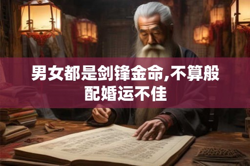 男女都是剑锋金命,不算般配婚运不佳