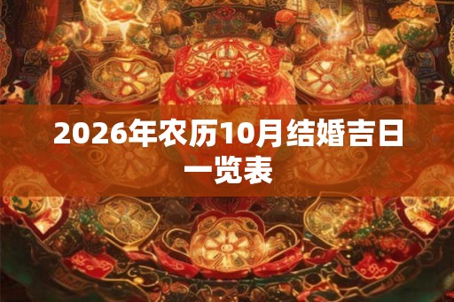 2026年农历10月结婚吉日一览表 2026年农历10月结婚吉日一览表