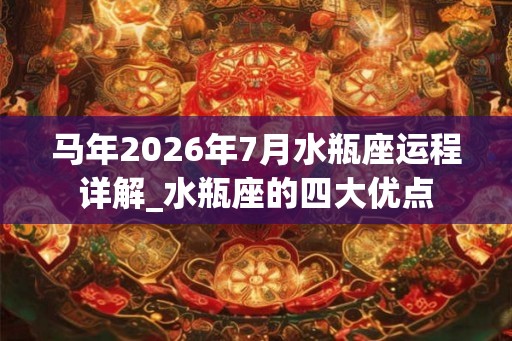 马年2026年7月水瓶座运程详解_水瓶座的四大优点