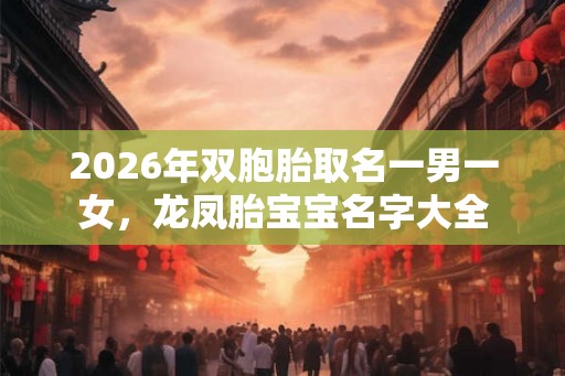 2026年双胞胎取名一男一女，龙凤胎宝宝名字大全