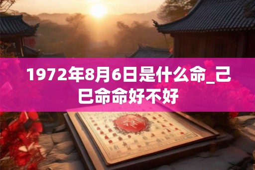 1972年8月6日是什么命_己巳命命好不好