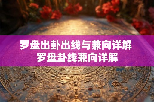 罗盘出卦出线与兼向详解 罗盘卦线兼向详解