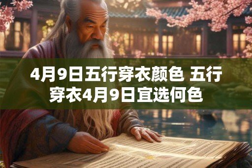 4月9日五行穿衣颜色 五行穿衣4月9日宜选何色