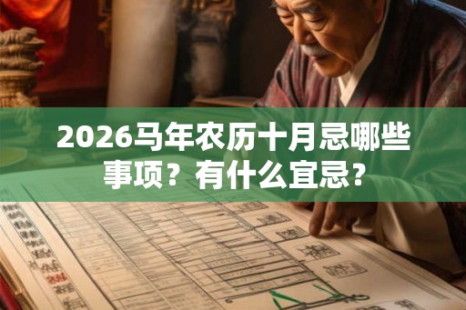2026马年农历十月忌哪些事项？有什么宜忌？