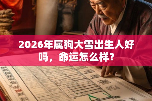 2026年属狗大雪出生人好吗,命运怎么样? 2026年属狗大雪出生人好吗,命运怎么样?