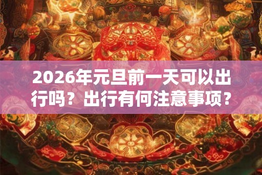 2026年元旦前一天可以出行吗?出行有何注意事项? 2026年元旦前一天可以出行吗?出行有何注意事项?