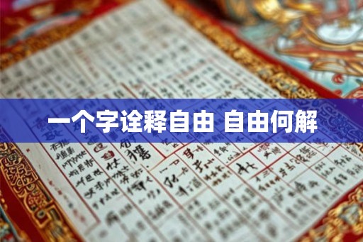 一个字诠释自由 自由何解 一个字诠释自由 自由何解