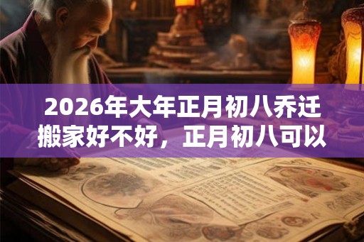 2026年大年正月初八乔迁搬家好不好，正月初八可以入宅吗？