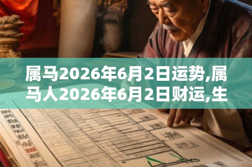 属马2026年6月2日运势,属马人2026年6月2日财运,生肖马2026年6月2日运势