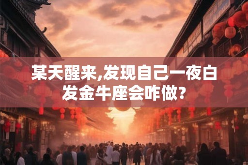 某天醒来,发现自己一夜白发金牛座会咋做？