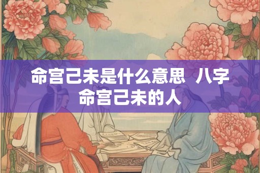 命宫己未是什么意思  八字命宫己未的人