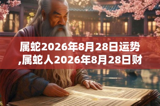 属蛇2026年8月28日运势,属蛇人2026年8月28日财运,生肖蛇2026年8月28日运势