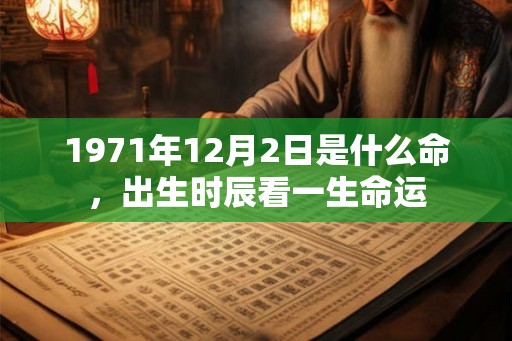 1971年12月2日是什么命，出生时辰看一生命运