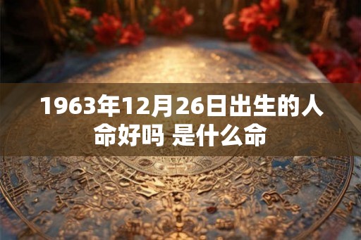 1963年12月26日出生的人命好吗 是什么命