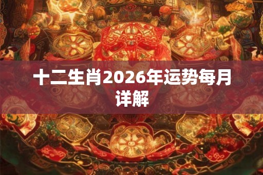 十二生肖2026年运势每月详解