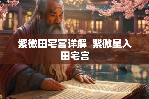 紫微田宅宫详解  紫微星入田宅宫