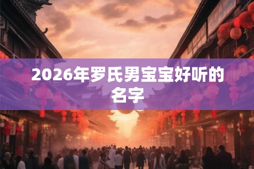 2026年罗氏男宝宝好听的名字