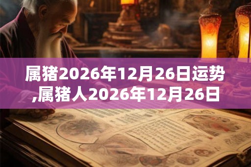 属猪2026年12月26日运势,属猪人2026年12月26日财运,生肖猪2026年12月26日运势