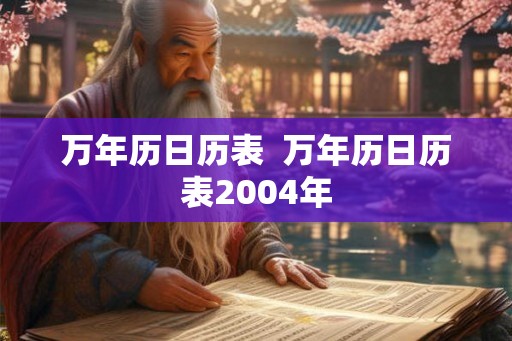 万年历日历表  万年历日历表2004年