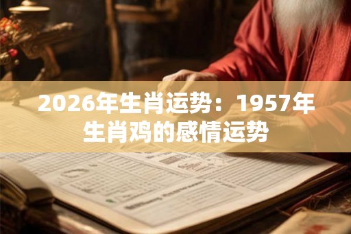 2026年生肖运势：1957年生肖鸡的感情运势