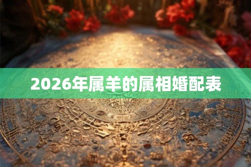 2026年属羊的属相婚配表