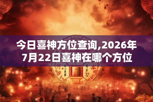 今日喜神方位查询,2026年7月22日喜神在哪个方位