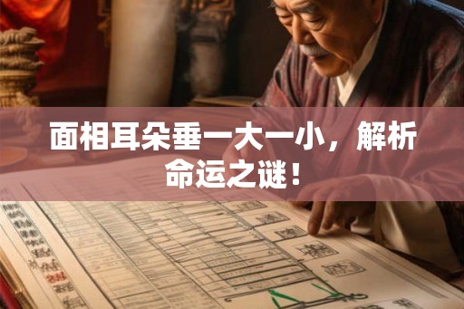 面相耳朵垂一大一小，解析命运之谜！