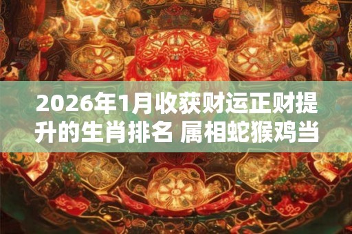 2026年1月收获财运正财提升的生肖排名 属相蛇猴鸡当属前三