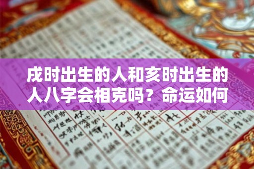 戌时出生的人和亥时出生的人八字会相克吗？命运如何？