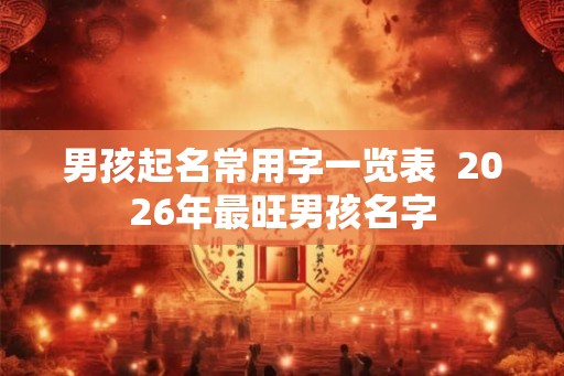 男孩起名常用字一览表  2026年最旺男孩名字