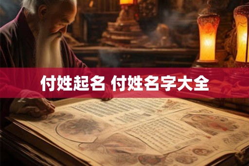 付姓起名 付姓名字大全
