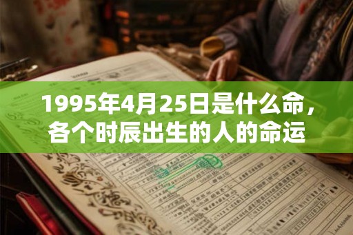 1995年4月25日是什么命，各个时辰出生的人的命运