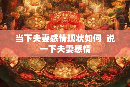 当下夫妻感情现状如何  说一下夫妻感情